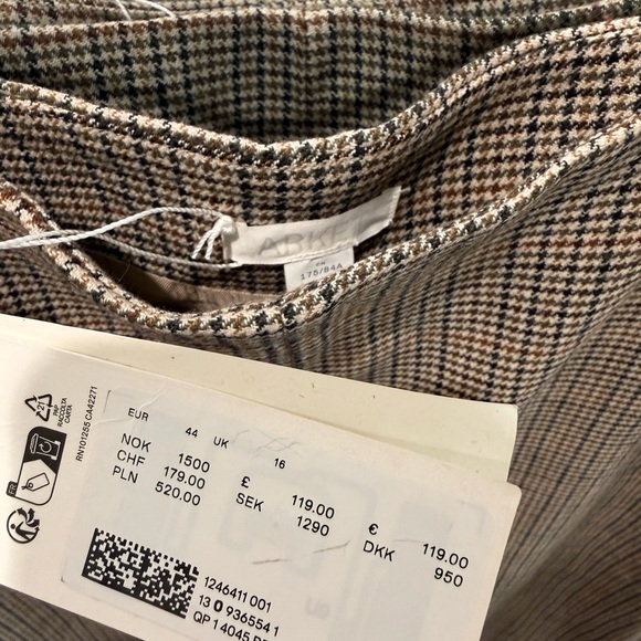 Arket Brown Plaid Pencil Skirt - Picture 2 of 4